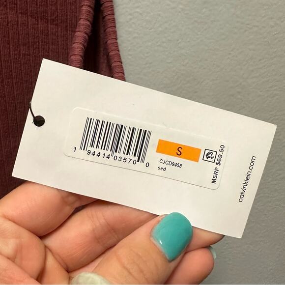 Calvin Klein dusty rose‎ ribbed tank scoop neck body con dress NWT - Picture 7 of 8